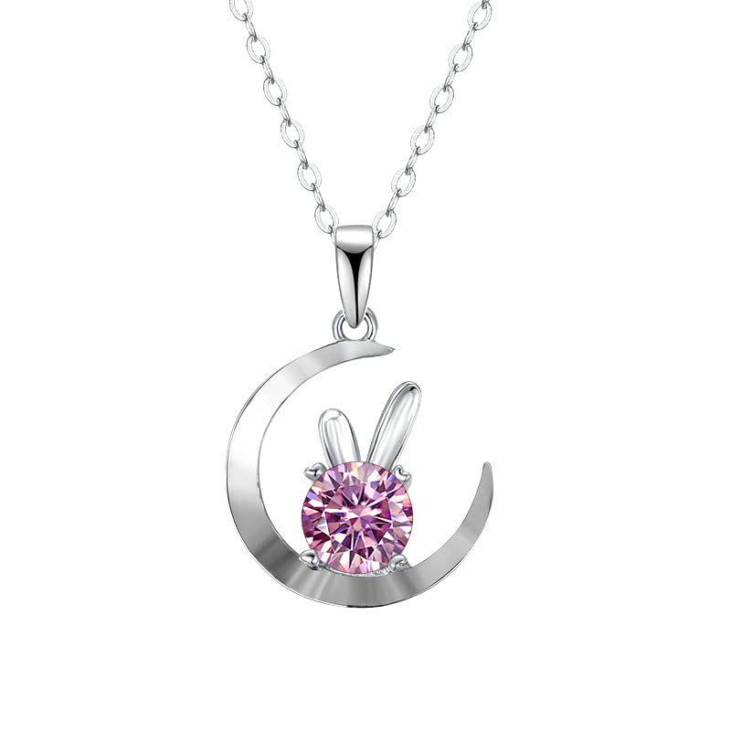 Pendentif en lune en argent 925 et moissanite 1 CMT FLXHHX pour femme