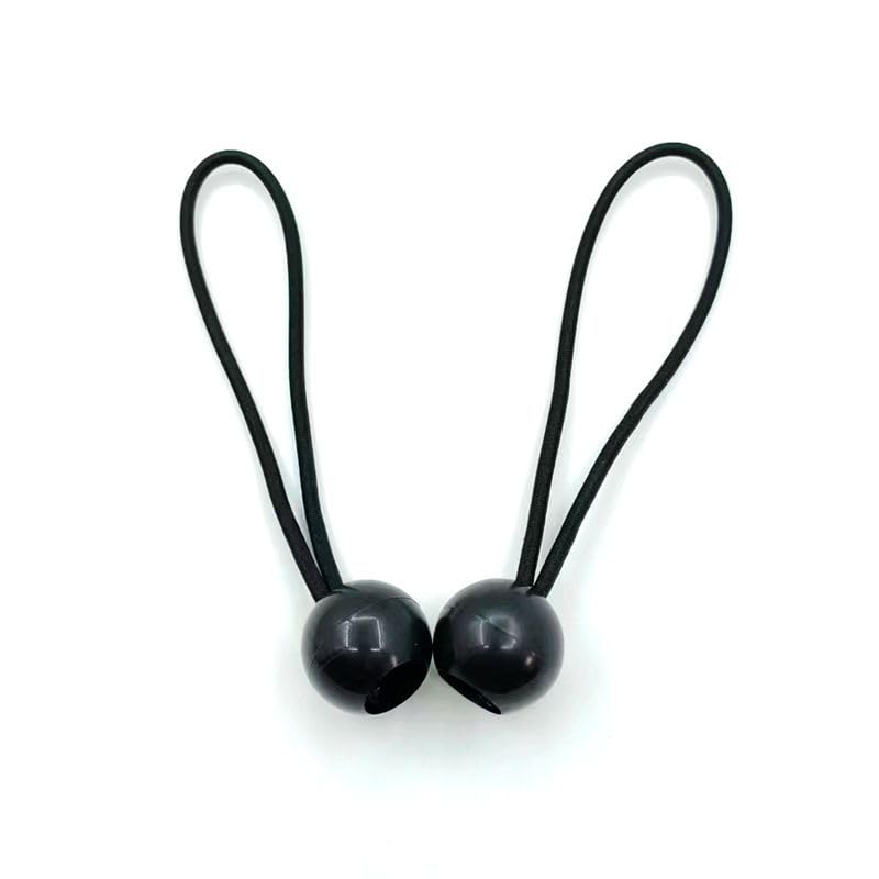 30 gomas tensoras de 10 cm con bola tensora, cuerdas de goma negras, expansores cortos, tensores de goma resistentes para fijar lonas, para lonas, redes de fútbol