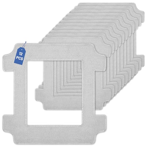 12 Pièces Tampons de Chiffon Nettoyage pour Ecovacs Winbot W2S/W2S Omni Kit, Window Cleaning Robot Chiffons en Mmicrofibre Lavables, pour Nettoyer Efficacement les Taches, Poussière