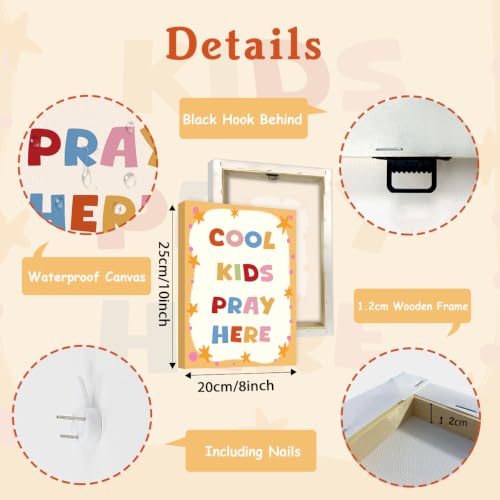Image of CHDITB Kids Bible Verse Framed Canvas Wall Art, Christian Scripture Decor | Set Of 6 Religious Educational Print,Colorful Faith Uplifting Quote Poster For Sunday School Classroom Bedroom Nursery 8 inchx10 inch