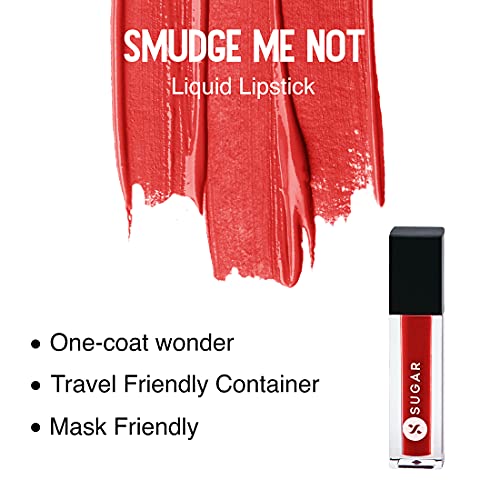 Image of SUGAR Cosmetics Smudge Me Not Liquid Lipsticks for Women | Transferproof & Waterproof | Lasts 12+ Hours | Matte Lipstick | 1.1ml - 06 Tangerine Queen