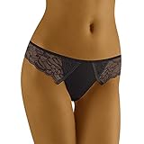 Hergestellt in der EU Wolbar Damen String WB80-2, Schwarz,Large