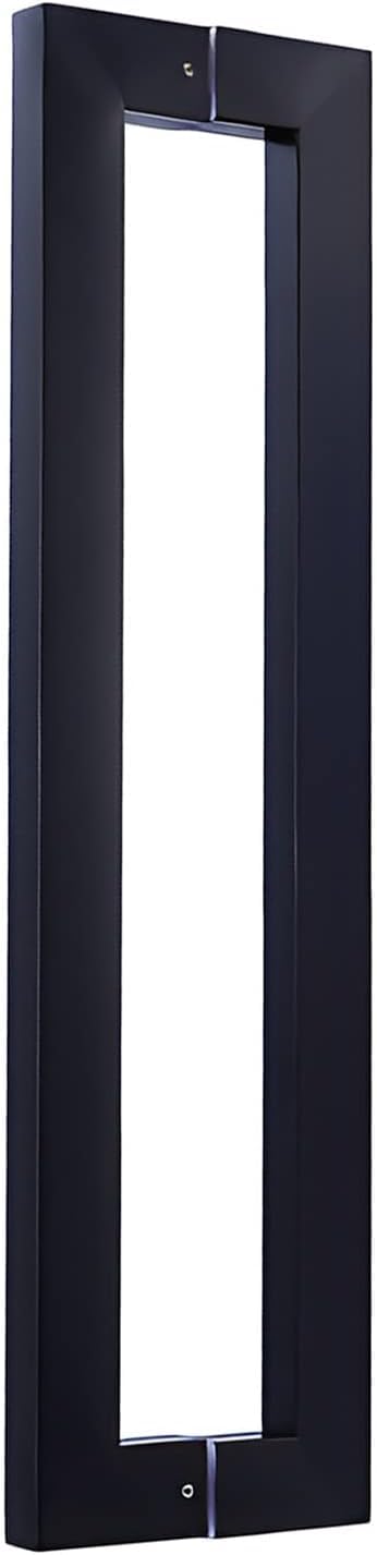 Metal Glass Door Pulls Grab Easy to Install,Door Pull Handle Internal External, Contemporary Door Handles Two-Side Design, Shower Basement Patio Door(Black,Length 44cm(17.3inch))
