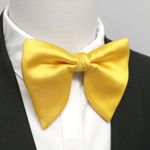 Image of Mens Bow Tie Pre Tied Oversized Bow Ties for Men Satin Bowties for Tuxedo Wedding Party Banquet
