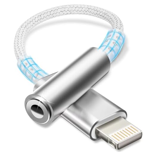 Esiposs Adattatore i Phone Jack 3,5 mm [Certificato MFi] Adattatore Jack Lightning Cavo Dongle HiFi Adattatore Cuffie i Phone Compatibile con i Phone 14/13/12/11/X/8/7/Pad/i-OS, Bianco Argento