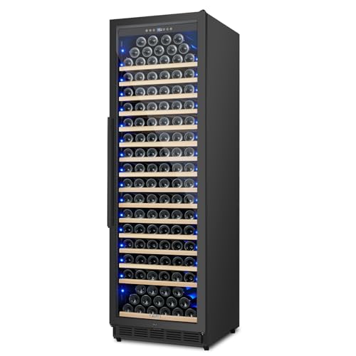 Image of ORYMUSE 200 Bottle Upgrade Wine Cooler Refrigerator - 24 Inch Large Capacity Wine Fridge Built-In Freestanding, with Quiet Compressor, Professional Temperature Control & Wine Cellar - Black