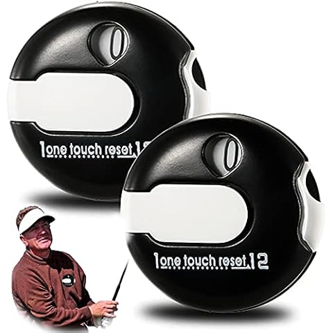 Amy Sport Golf Score Counter Stroke One Touch Reset Up to 12 Shots 2 Pack Portable Mini Attachment Counters Clicker Clip to Golfers Glove Bag Hat (2 Pack-Black Mini Counter) Cover