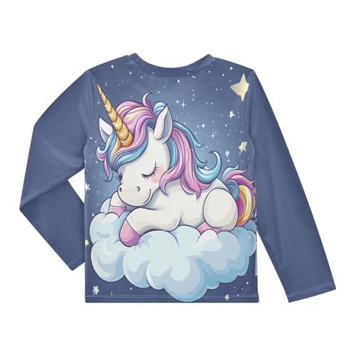 CaTaKu Unicorn Colorful Cloud Toddler Rash Guard Boy Swim Shirt for Boys Kids Swimsuit Long Sleeve UPF 50+ 3-12T4