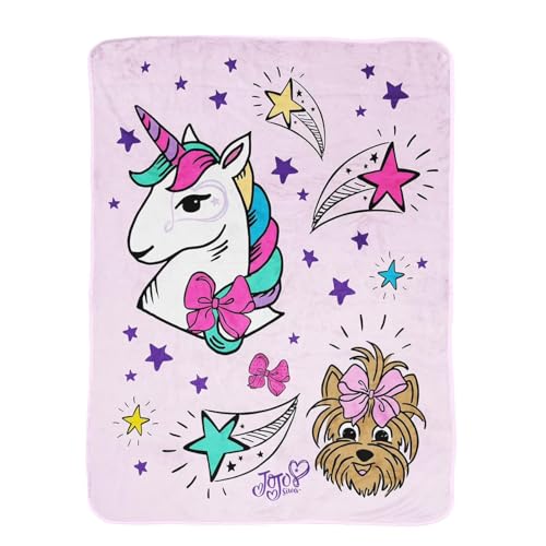 Jay Franco JoJo Reach for The Stars Throw Blanket, Soft Microfiber Kids Character Blanket for Bedroom, Couch and Travel, Lightweight Decorative Throw for Naptime and Relaxing