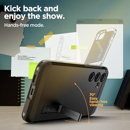 Image of Spigen Tough Armor | Samsung Galaxy A55 5G Case [Kickstand] [Air Cushion Protection] Galaxy A55 5G Back Cover | TPU+PC - Black