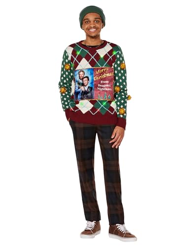 Spencer's Step Brothers Merry Christmas Dragon and Nighthawk Light-Up Sweater4