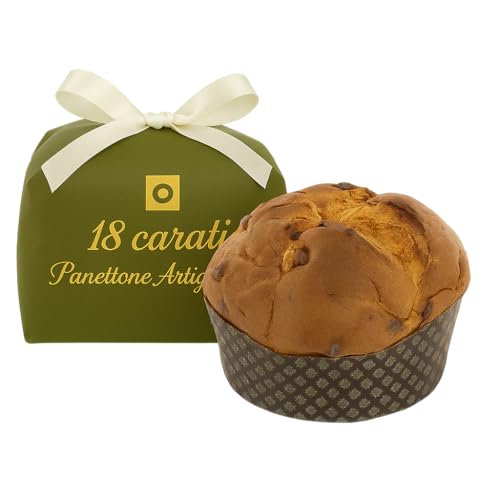 Handgemachter Klassischer Panettone Basso Milanese | 1 kg | Traditionelles Rezept mit Mutterhefe | Rosinen und Orangenschale | Elegante Verpackung | Weihnachtsbäckerei