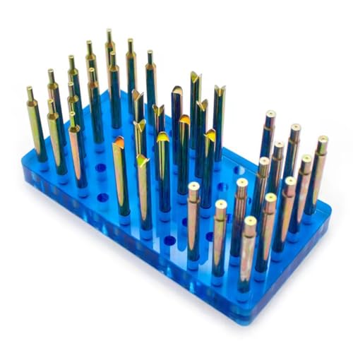 SUZLAZYR Set di 34 Bastoncini Dopstick ad Alta precisione per Pietre preziose - Diametro 6 mm, Lunghezza 65 mm Bastone Dopstick per Pietre preziose con Base Strumento per sfaccettatura Pietre