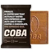 COBA Coffee Chocolate Bars: Energizing, Portable, Gourmet Snack with Natural Caffeine for Gym, Tr...