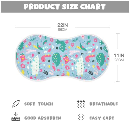 xigua Cute Dinosaurs Baby Burp Cloths for Newborn Boys and Girls 4 Pack, Soft & Absorbent Cotton Baby Burp Cloth, Baby Washcloths, Newborn Towel, Burp Rags4