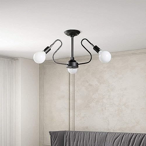 Applique murale moderne noir 3 fer E27 pour couloir sombre