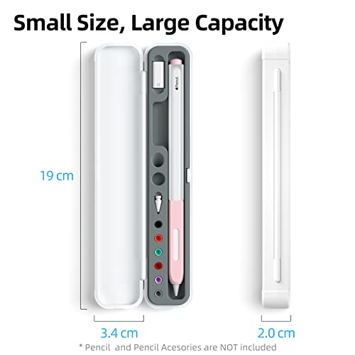Image of Magnetic Carrying Case Compatible with Apple Pencil 2nd Generation and 1st Gen Pencil and Samsung Galaxy S-Pen Series, Pencil case Consists of Hard PC Shell and Soft Silicone Inner (Gray)