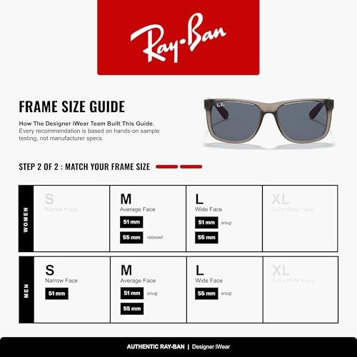 Image of Ray-Ban RB4165 Justin Classic Square Sunglasses for Men for Women