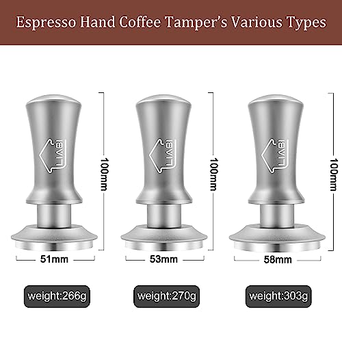 Tamper à café expresso 58 mm contre l'extraction acide pour portafilter sans fond