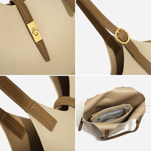 Soft Vegan Leather Bucket Tote Bags for Women Large Shoulder Crossbody Purse Working Handbags Ladies Satchels 2pcs3