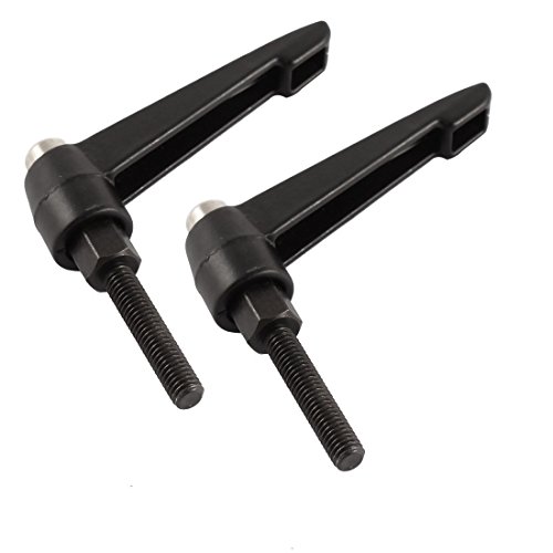 Aexit M5x25mm Thread Clamps 50mm Long Lever Lathe Machinery Adjustable Clamping Strap Clamps Handle 2pcs