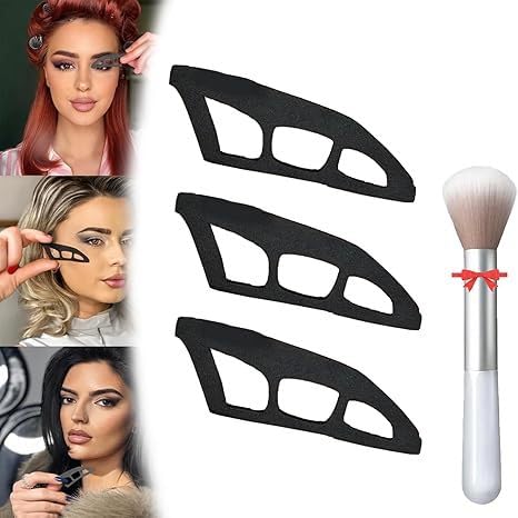 Eyetour Eyeshadow Tool, Eyetour Makeup Stencil, Reusable Eyeshadow Aid Tool, Eyetour Eyeshadow Guide with Brushes, Professional Quick Eye Makeup Tool for Women, Suitable for Beginners