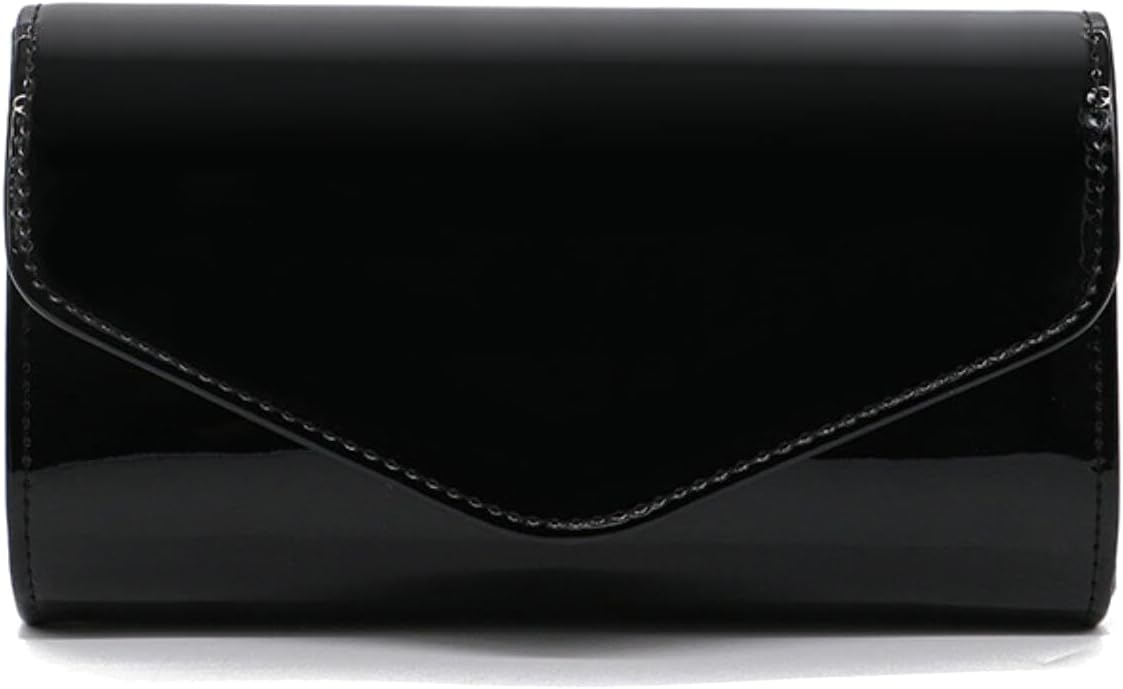 Patent Leather Envelope Clutch Purse Shiny Shoulder Bag Candy Chain Evening Bag Elegant Handbag