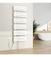 Scaldasalviette Elettrico Heilmetz 70x40cm - Termostato Digitale, Timer, 250W, Bianco - Foto 9