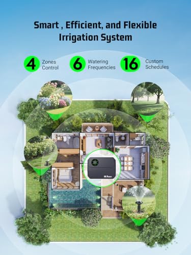 Smart Sprinklers Controller WiFi, Irrigation Controller Easy Use App Enabled, 4 Zone + 16 Plans, Save Water Auto Skip Rain, Freeze & Wind, 10 Minutes Install (Deep Grey) - Image 6