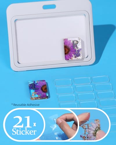 Image of Plifal Xray Markers with Lead Initials Flower - X-ray Markers Purple Dried Floral Glitter in Resin Radiology Include Reusable Adhesive Tapes to Nurse Radiologist Badge Reel Buddy, Easy to Identify
