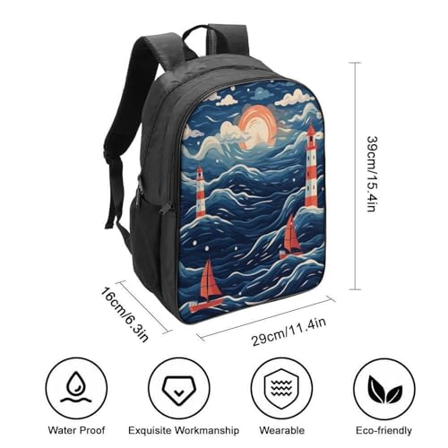 Mochila niño 3D resistente al agua Lighthouse para colegio 40cm 2