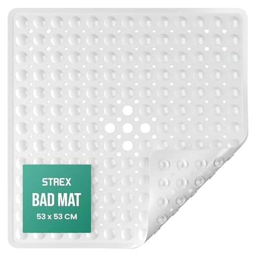 Strex Badmat/Antislipmat Douche - 53x53CM - Met Zuignappen - Douchemat Antislip voor Douche - Badkamermat