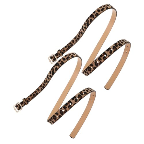 DEARMAMY 2 Piezas cinturón con estampado de leopardo cinturon de mujer Cinturón de mujer Cinturón de cuero de mujer pretina dama cinturones de pantalones cinturón de ropa imitación de cuero