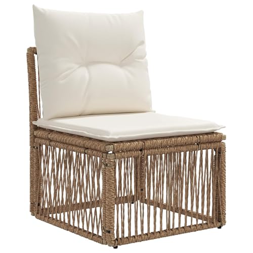 Sofa exterior de esquina de acero con ratán beige e impermeable para terraza 5