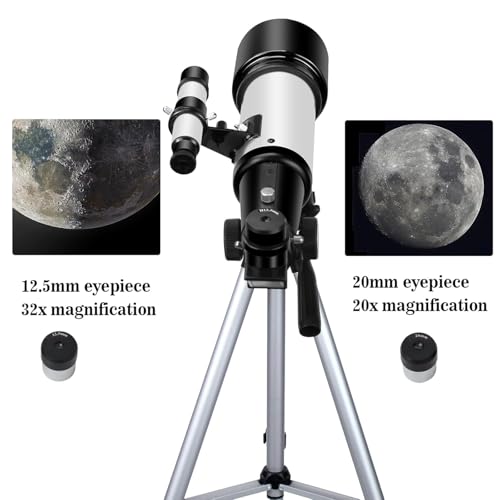 Image of Telescopes, Telescope for Kids and Adults Beginners, 70mm Aperture 400mm Focus Length Refractor Travel Telescope with AZ Mount for Observe The Moon and Landscape