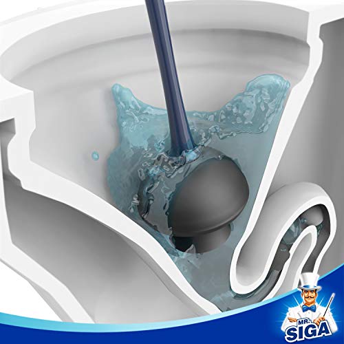 Image of MR.SIGA Toilet Plunger and Bowl Brush Combo for Bathroom Cleaning, Navy