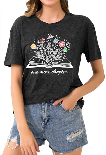 Image of Books Shirts for Women Reading T-Shirt Book Lover Tops Funny Readers Gifts Clothes Casual Librarian Tees