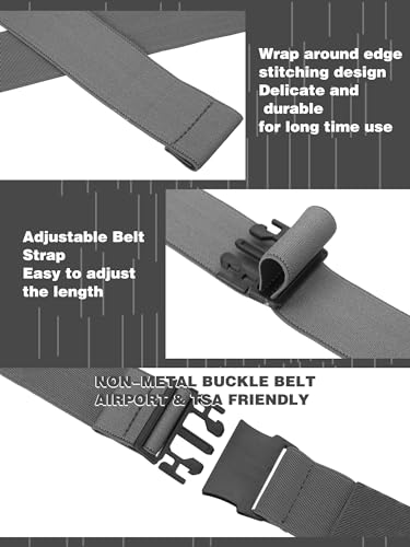 Newcotte Mens Elastic Stretch Belt Unisex Adventure Web Adjustable Heavy Duty Belt for Women Men with Non Metal Buckle4