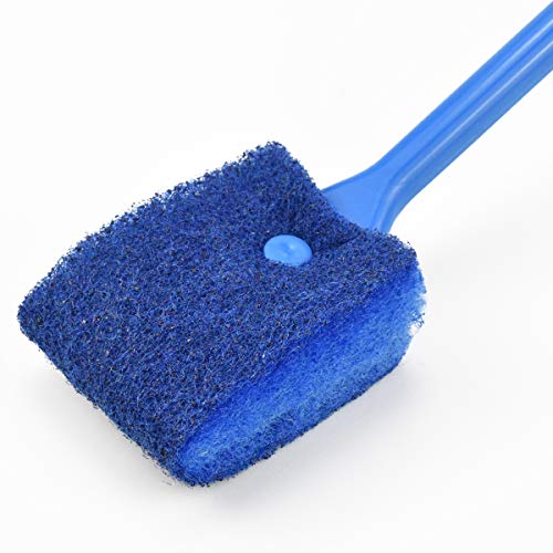 Changrongsheng Spazzola per la Pulizia Dell'acquario, Doppia Faccia Spugna Acquario Alghe Raschietto, Spazzola per Pulizia del Vetro per Acquario con Manico Lungo per Vetro Acquario - Image 5