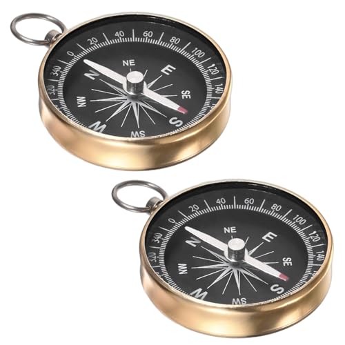 TIXIPEM 2PCS Boussole de poche randonnée & camping, jaune