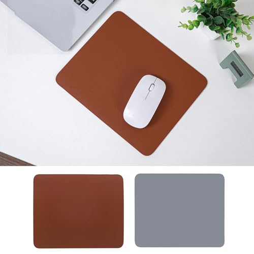 Tapis de souris double face marron et gris 30x60cm pour bureau