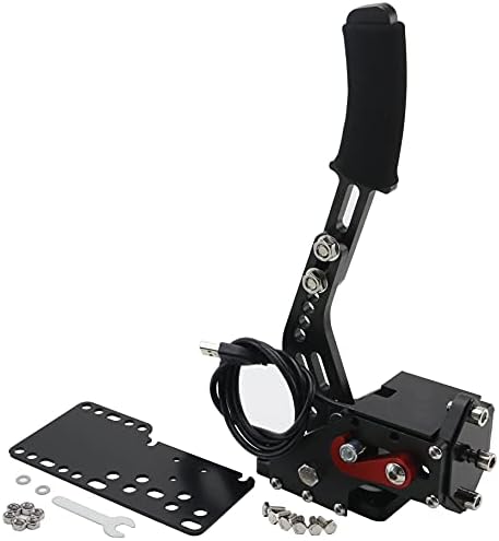 CXCESNS USB handbrake, 64-bit USB handbrake Suitable for Racing Games and Logitechg27/G29/T500 Simulation Performance Manual Rrake 11.8 inches + Simulation Racing game bracket plate (PC system only)