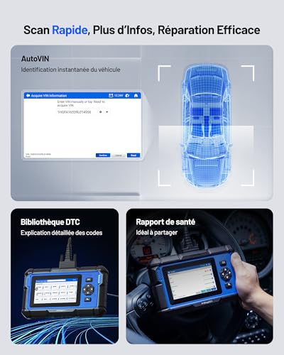 TOPDON ArtiDiag600S OBD2 Valise Diagnostic Auto Français pour 4 Systèmes – vue 6