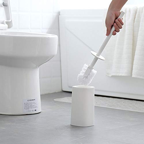 Bathroom Shelves WFF Toilet Brush, Upright Plastic Brush and Stand with Lid for Bathroom Storage-Sturdy, Deep Cleaning