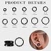 WINSENET 20Pcs Silicone Ear Gauges 2G-25mm Flexible Ear Tunnels Gauges Soft Expander Stretching Ear Plugs Tunnels Black Earring Piercings Jewelry for Men Women Thin Silicone Black