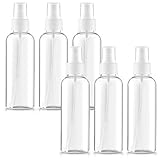 spray botellas,bote spray plastico,atomizador niebla fina,bote spray transparente,pulverizador,atomizador de viaje,botellas de viaje vacio (100ML 6 piezas)