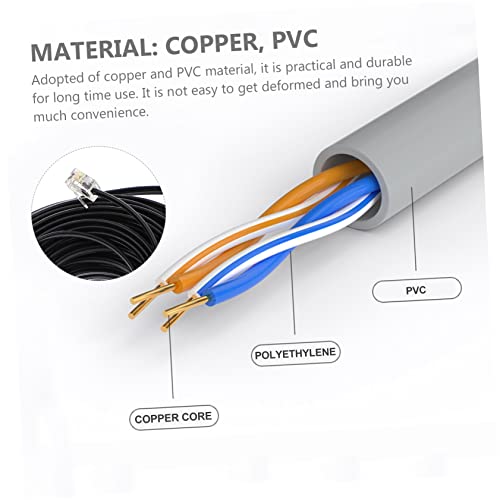 Cable telefónico de extensión resistente con hilos de cobre Artibetter para oficina y hogar 6