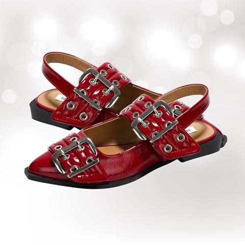 Image of Project Cloud Womens Flats - Memory Foam Flats Shoes for Women Footwear Non-Slip Rubber Sole Womens Sandals - Perfect Sandals for Women 2025 (Katharyn, Burgandy, 6)
