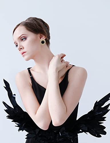 Stud Earrings for Women Black Round Pearl Earings Fashion Jewelry3