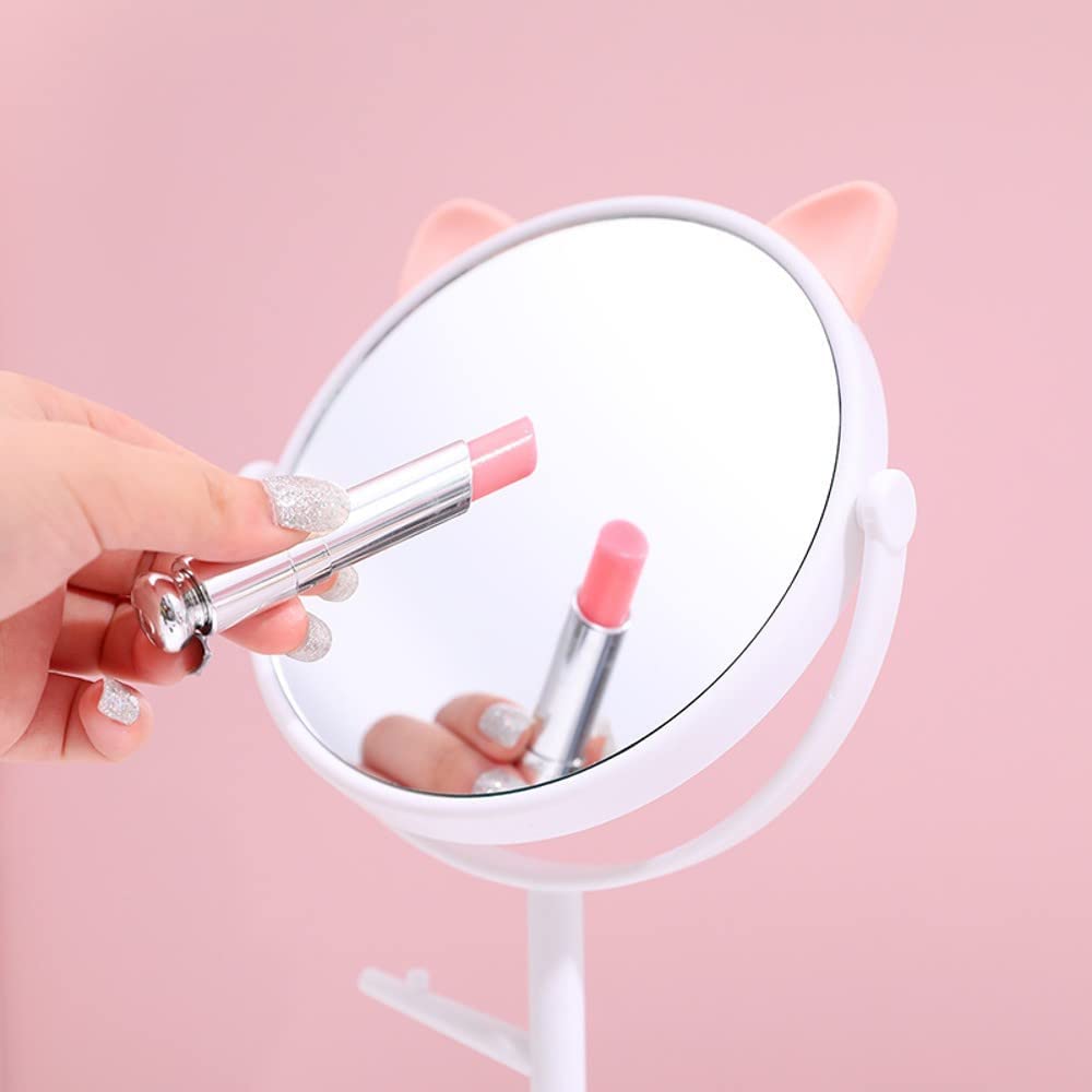 Exotic Mall Plastic Portable Folding Table revolving Mirror with Storage Tray and Hanging Hook Cosmetic Mirror Ideal for Women Dressing Table - Multicolour 4